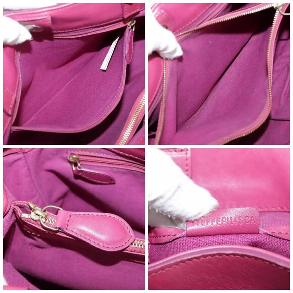 BURBERRY Blue Label Hand Bag Leather Pink Gold - Picture 13 of 15